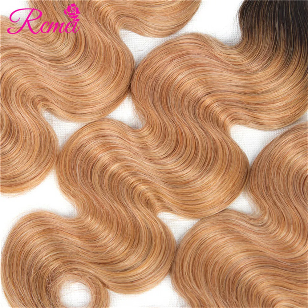 Rcmei Ombre Honey Blonde Bundles With Closure Brazilian Body Wave Pre-Colored T1B/27 Hair Weave 4 Bundles With Clousre Non Remy Rcmei Ombre Honey Blonde Bundles With Closure Brazilian Body Wave Pre-Colored T1B/27 Hair Weave 4 Bundles With Clousre Non Remy