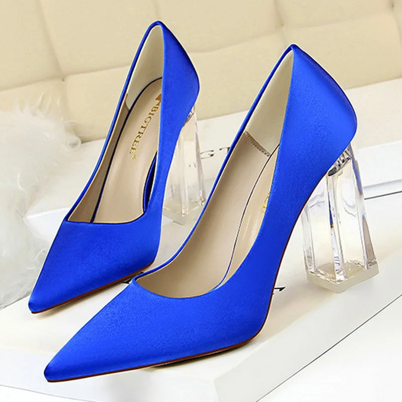 

bigtree shoes 2019 New Women High Heels Crystal Women Pumps Fashion Wedding Shoes Stiletto Party Shoes Women Shoes Plus Size 43