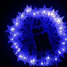 В виде звезд AA на батарейках гирлянда 10 м 80LED Xmas/Свадьба/Рождество Главная Декор сада-синий(9 видов цветов опционально