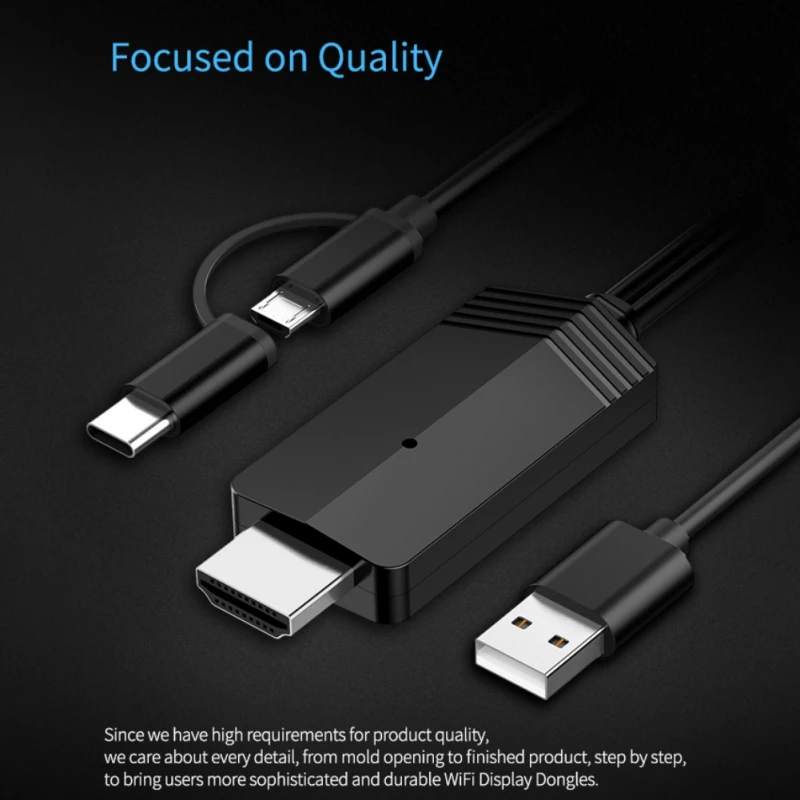 LD24 2-в-1 Тип-C Micro USB Проводная экранный преобразователь 1080 P Высокое разрешение подключи и работай(Plug-игровой адаптер Коннектор для телефонов на базе Android с Bluetooth