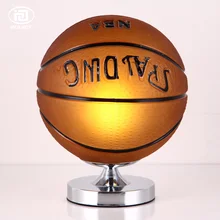 Современные креативные футбольные вентиляторы светодиодный настольный светильник Футбол Баскетбол стеклянный стол свет детский кабинет спальня прикроватный Декор настольная лампа