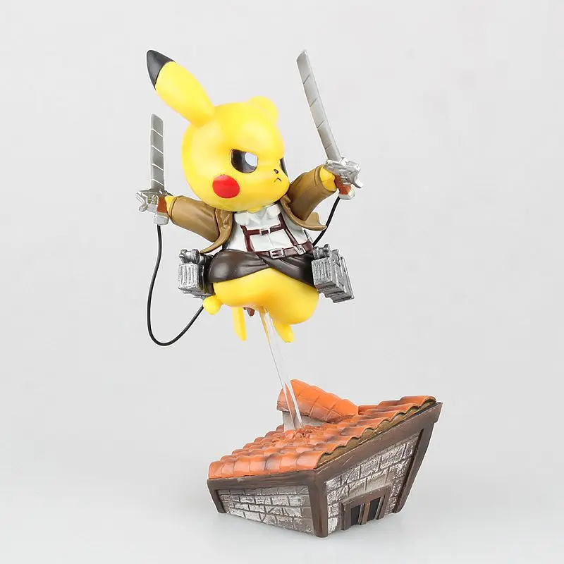 

Anime Pikachu Cosplay Attack on Titan Levi Ackerman PVC Action Figure Model Toys 15cm