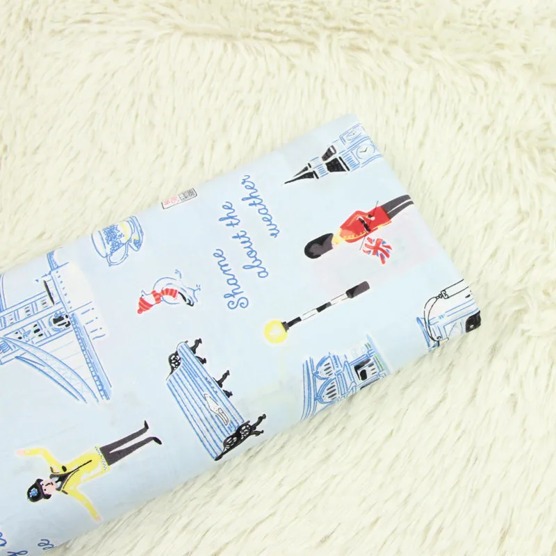 Полметра чесаный плотная тонкой хлопковой ткани с Северной Европы с рисунками героев мультфильма, ручной DIY одежды платье Детская одежда B222