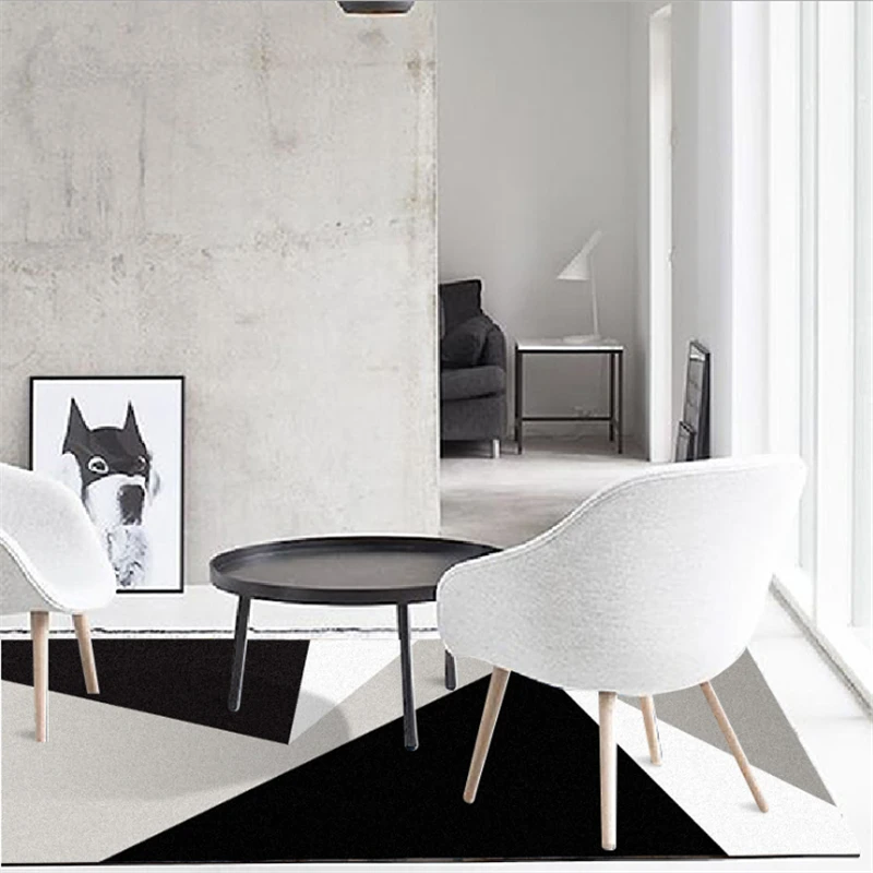 

European Fashion Geometric Black and White Gray Gradient Carpet Carpets for Living Room Kids Room Carpet Bedroom Rug
