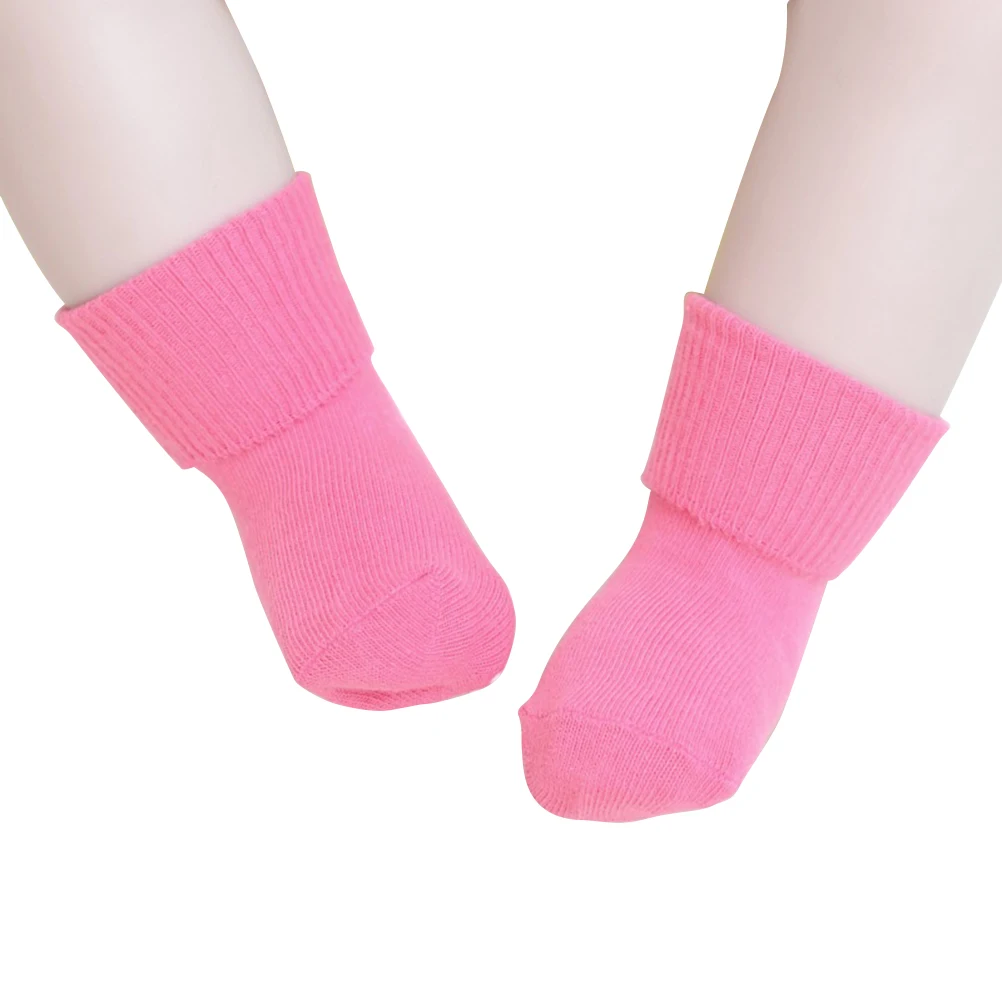 Unisex Non slip Turn Cuff Cotton Socks Infant Toddler Socks for Kids