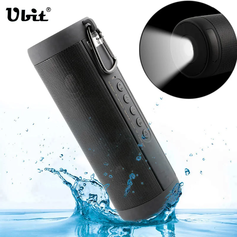 Ubit T2 Outdoor Bluetooth Wireless Speaker Waterproof IPX5 LED Light FM