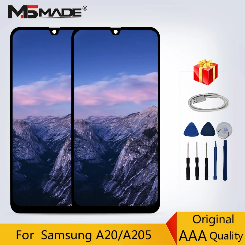 Супер AMOLED для samsung Galaxy A20 дисплей A205/DS A205F A205FD A205A ЖК сенсорный экран дигитайзер дисплей сборка