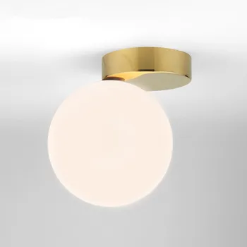 

Nordic white glass ball ceiling light corridor fashion simple corridor cloakroom suction lamp
