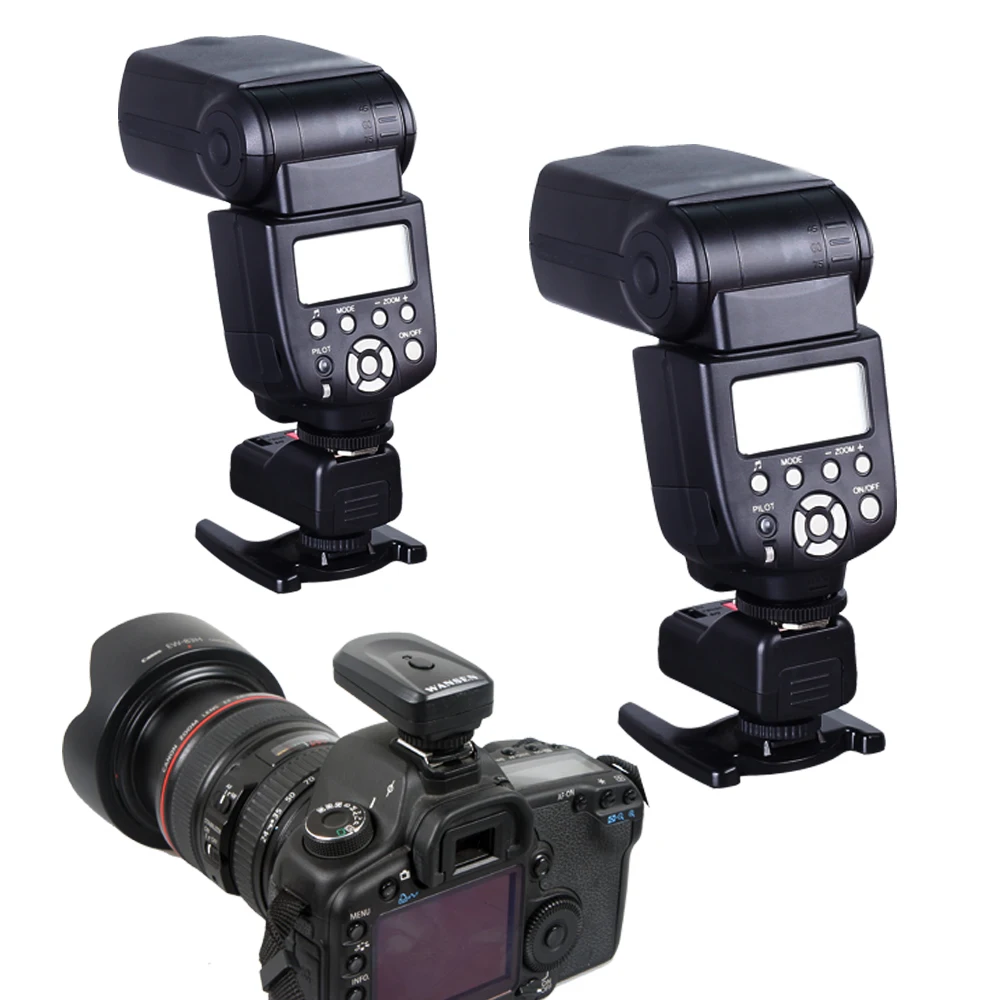 PT-04GY 4 channels Wireless/Radio Flash Trigger/Transmitter with 2 receivers for Canon Nikon Pentax Olympus DSLR Camera