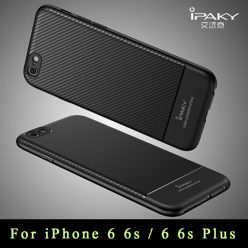 For Apple iPhone 6s case ipaky coque 6 s plus Silm Carbon Fiber Skin Silicone Cover iphone6 cases |