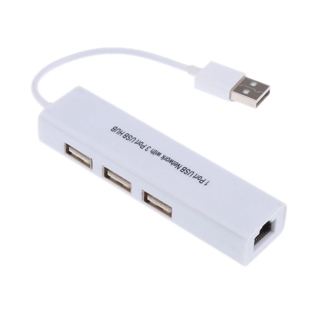 MagiDeal USB2.0 to RJ45 Network Ethernet 100Mbps LAN Adapter with 3Port USB Hub
