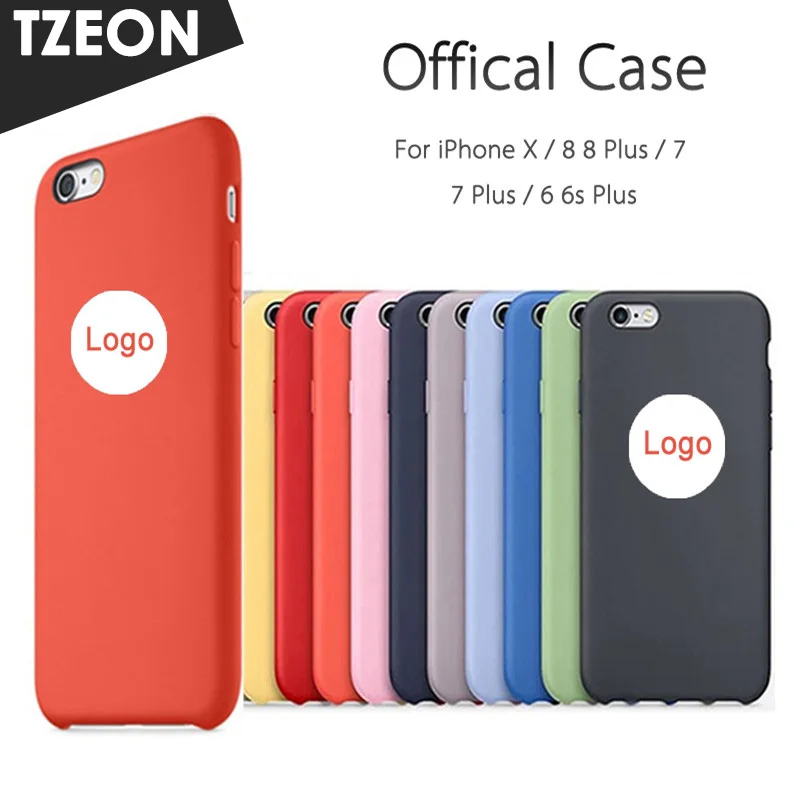 Original Silicone Case for iPhone X 8 8Plus 7 7Plus 6 6Plus with Logo LSR Liquid Silicone Case Cover For Apple iPhoneX 8 7 Plus