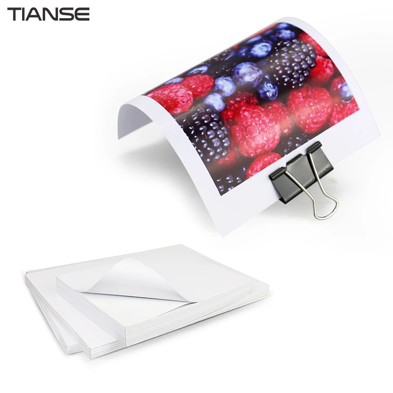 

TIANSE High Glossy Photo Paper Backside With Adhesive Dry Quickly Waterproof A4/A5 Photographic Paper Label Sticker
