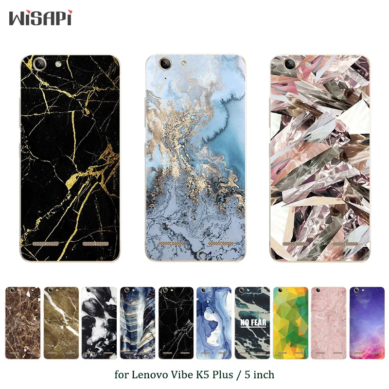 

Soft TPU Case for Lenovo Vibe K5 Plus Silicone Cover Back Phone Cases Marble Printed for A6020 / A6020a46 / Lemon 3 Shell