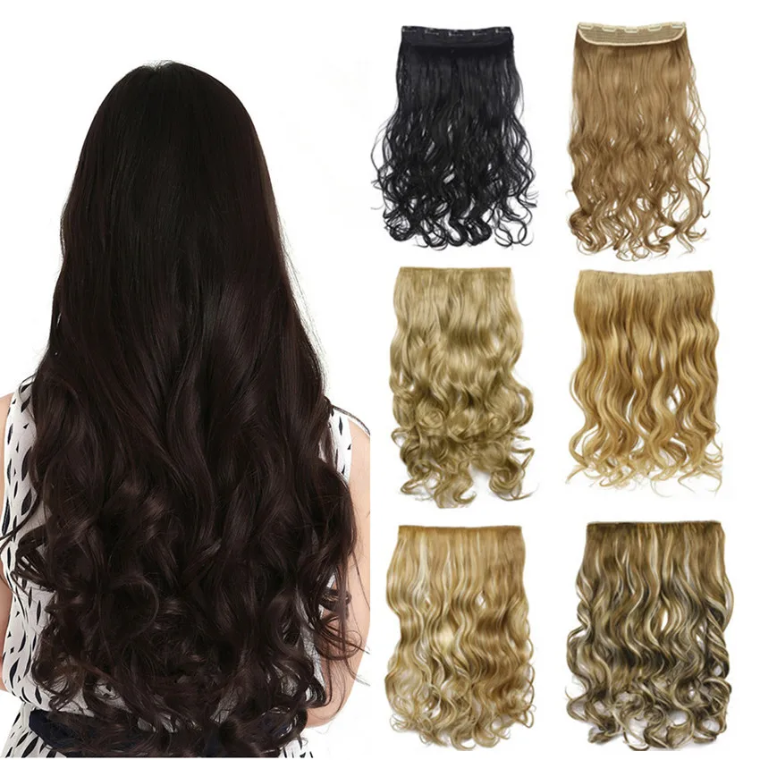 42 colors!!! Natural Hair Extension 20"50cm 130g 888 Women Long Wavy Clip in Hair Extensions Multi-color Heat Resistance