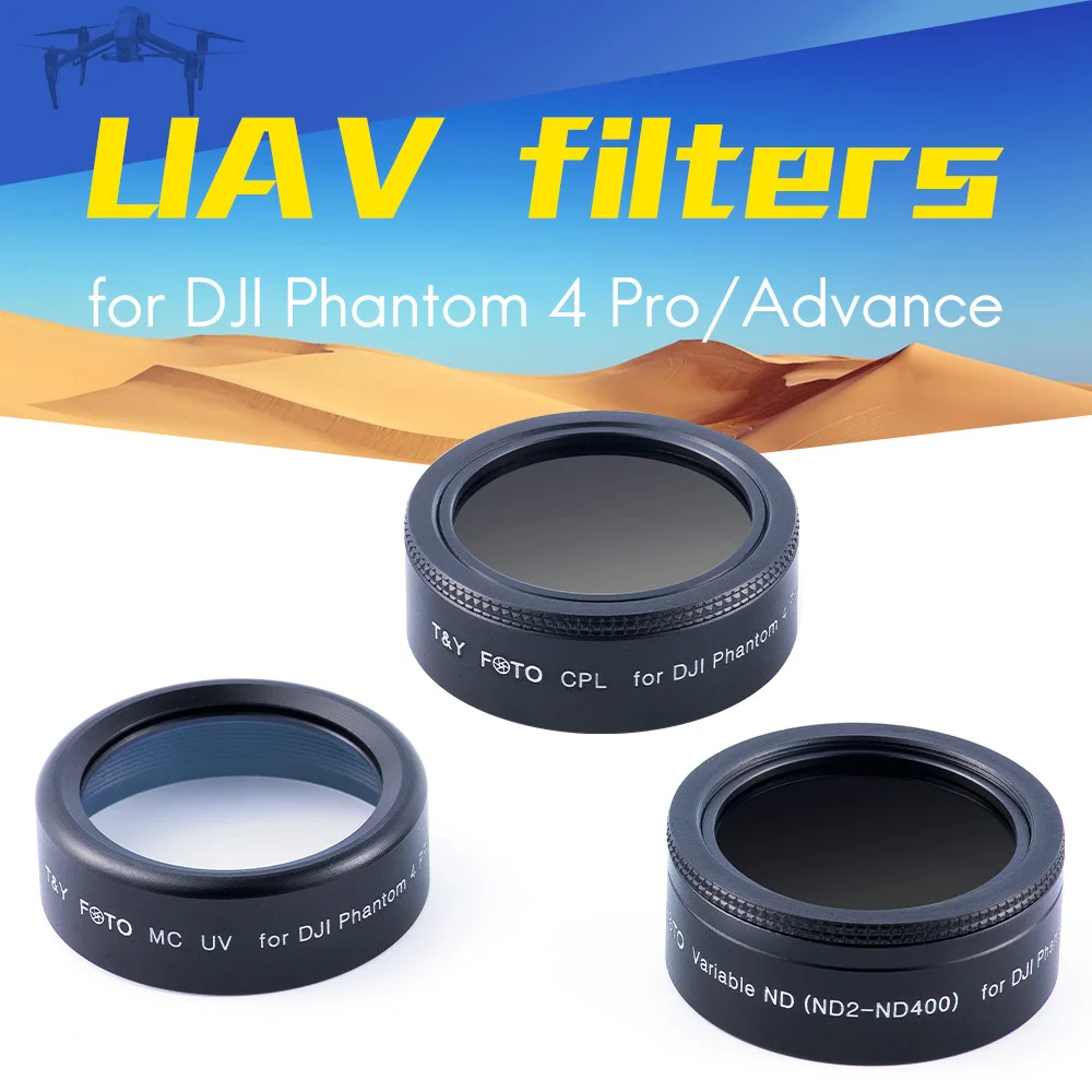 

wtianya t&y foto for dji Phantom 4pro filters set with MCUV c-polarizer CPL filter and variable Neutral Density ND2-ND400 filter
