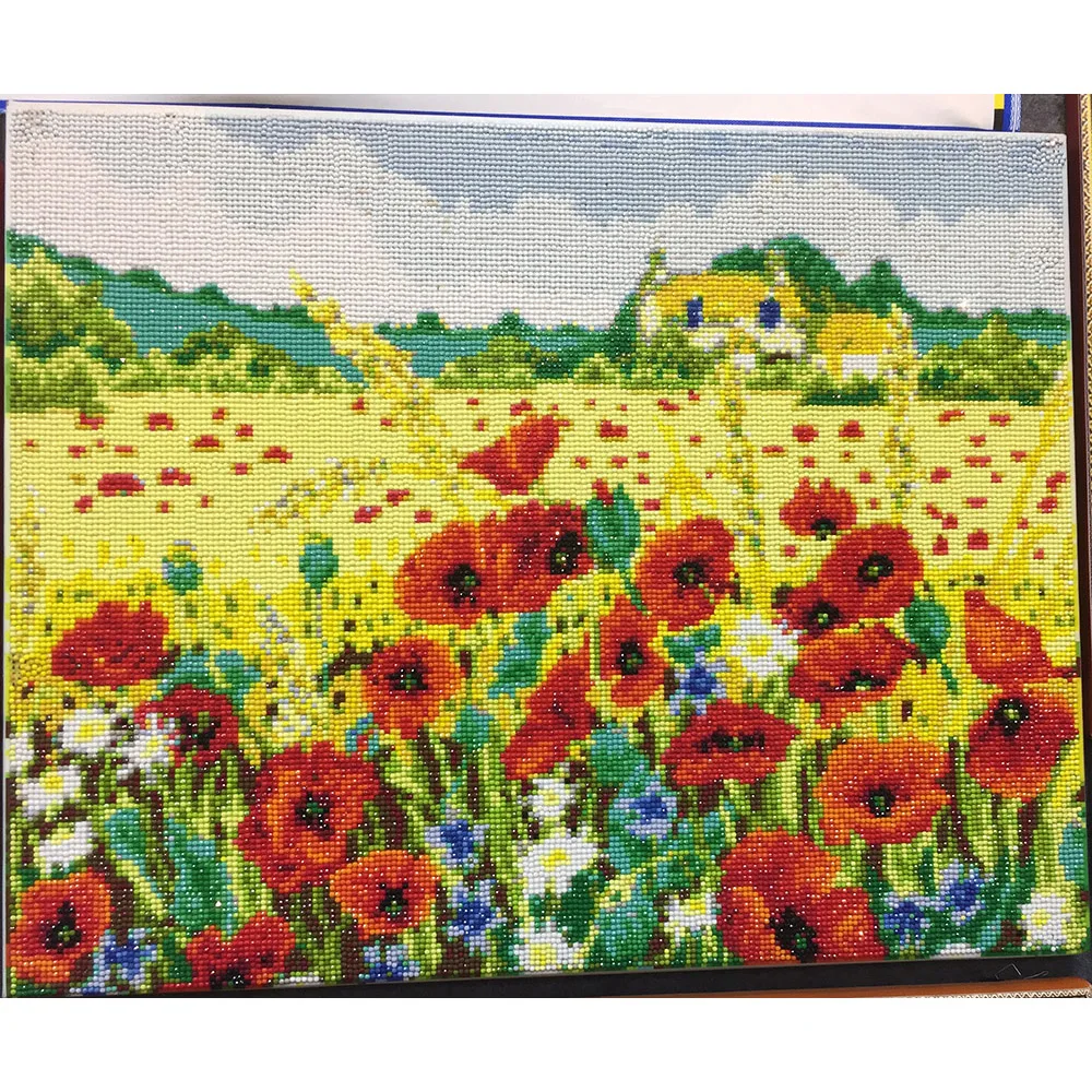 

Pastoral scene Floral DIY Crystal full 5D plastic diamond painting embroidery glue cross stitch kit art mosaic square rhinestone