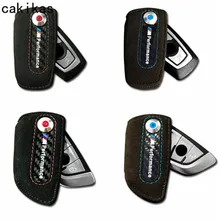 Chave Do Caso Carteira de Couro de Fibra De carbono Para BMW G30 520D F10 F11 F20 F21 F30 X1 X3 X4 F48 F07 f80 M3 5 Série Estilo Do Carro Para BMW