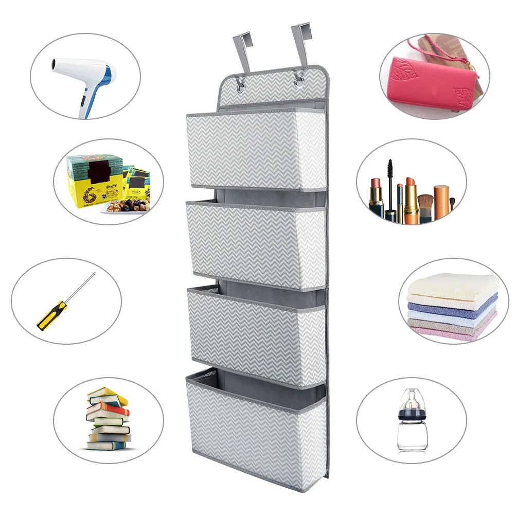 4-جيوب الجدار شنقا أكياس التخزين المنظم طفل سرير أطفال خزانة خزانة المنظم الحائط المنظم للعب الحجرات