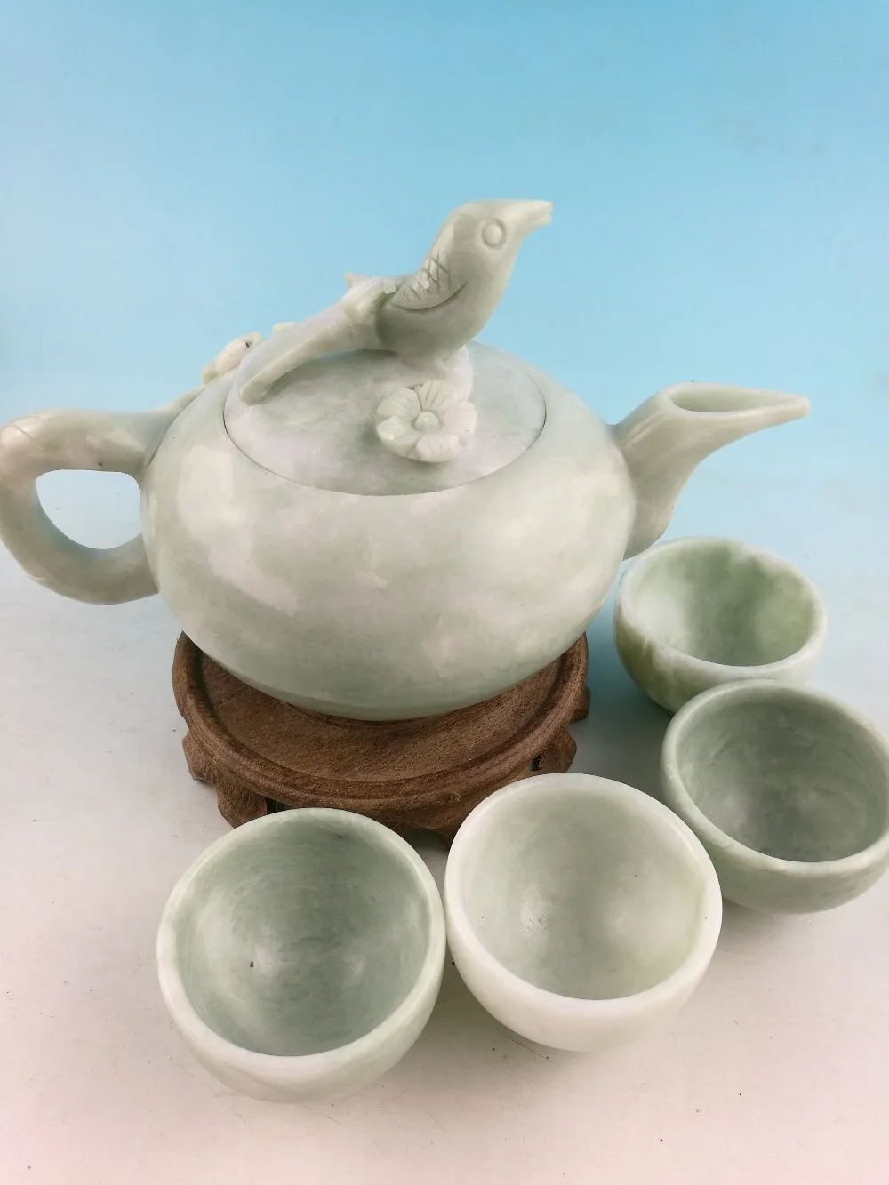 Buy China100 Natural jades Hand carved cup Statues