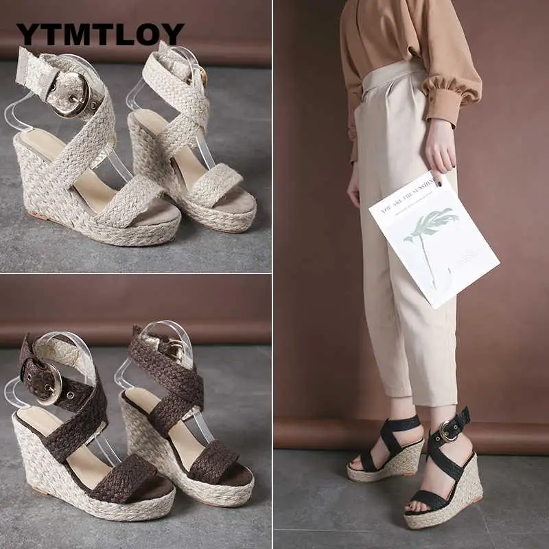 

2019 High Heels Women Platform Shoes Summer Sandals Wedges Thick Bottom Slippers Beach Sandalia Feminina Zapatillas Mujer
