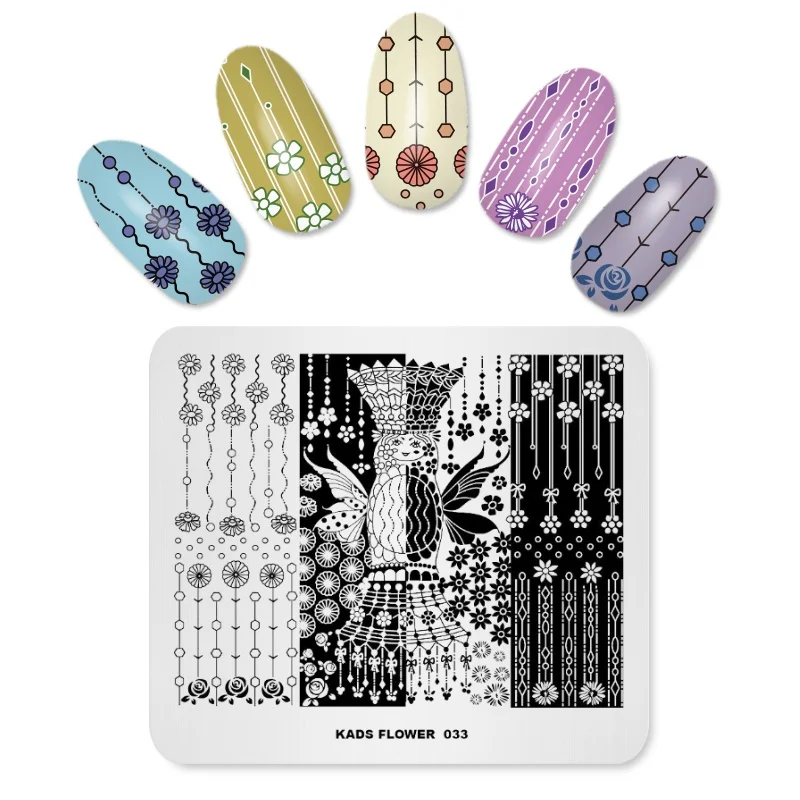 1PC 7cm*8cm Easily Small Flower Series Template DIY Image Stencil Beauty Tools For Nail Decoration Stamp | Красота и здоровье