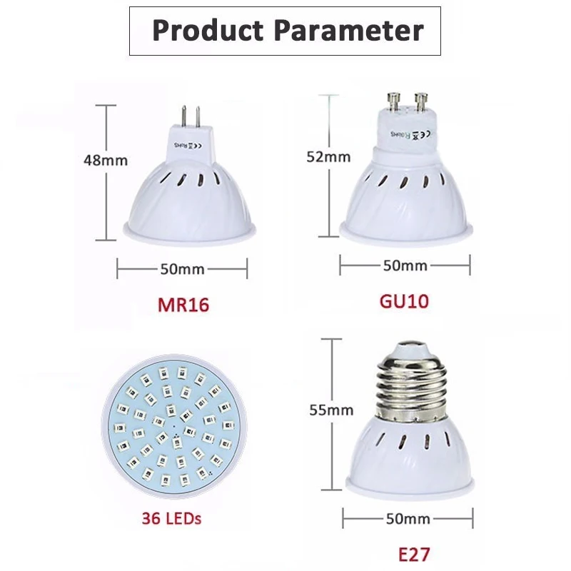 220V E27 GU10 MR16 светодиодный Grow светильник лампы для растений гидропоники SMD2835 36 54 72 светодиодный S ускорение роста лампы с луч на 180 градусов