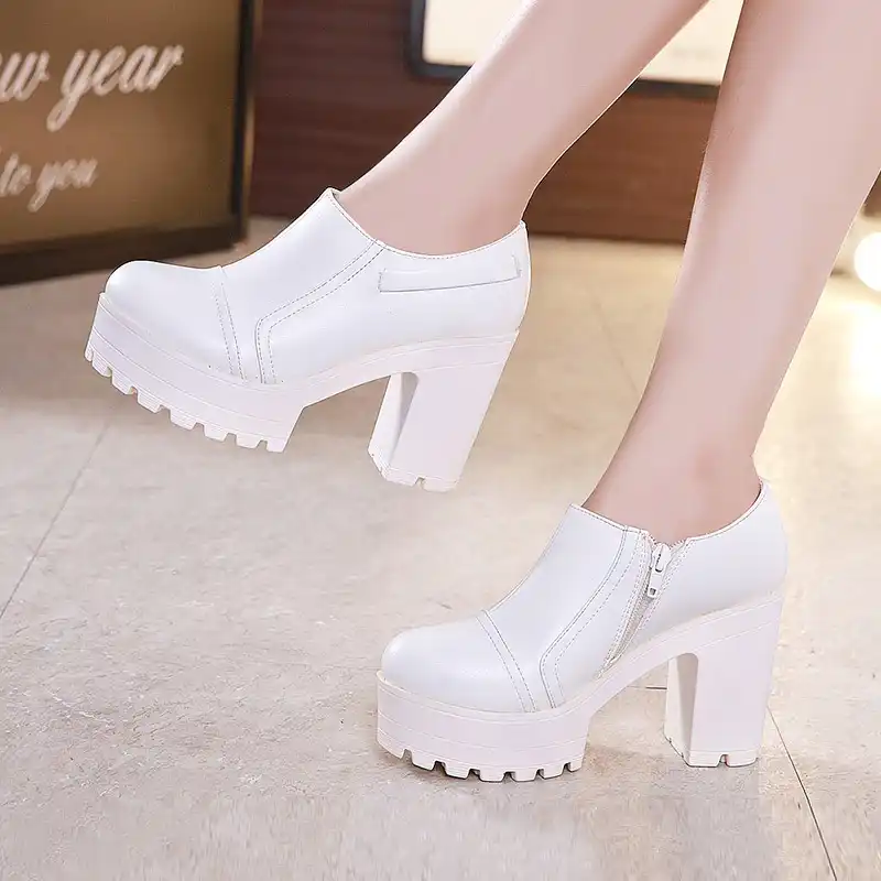 block heel platform wedding shoes