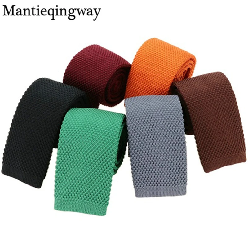 Mantieqingway для мужчин Трикотажные Узкие галстуки бордовые Галстуки Gravatas