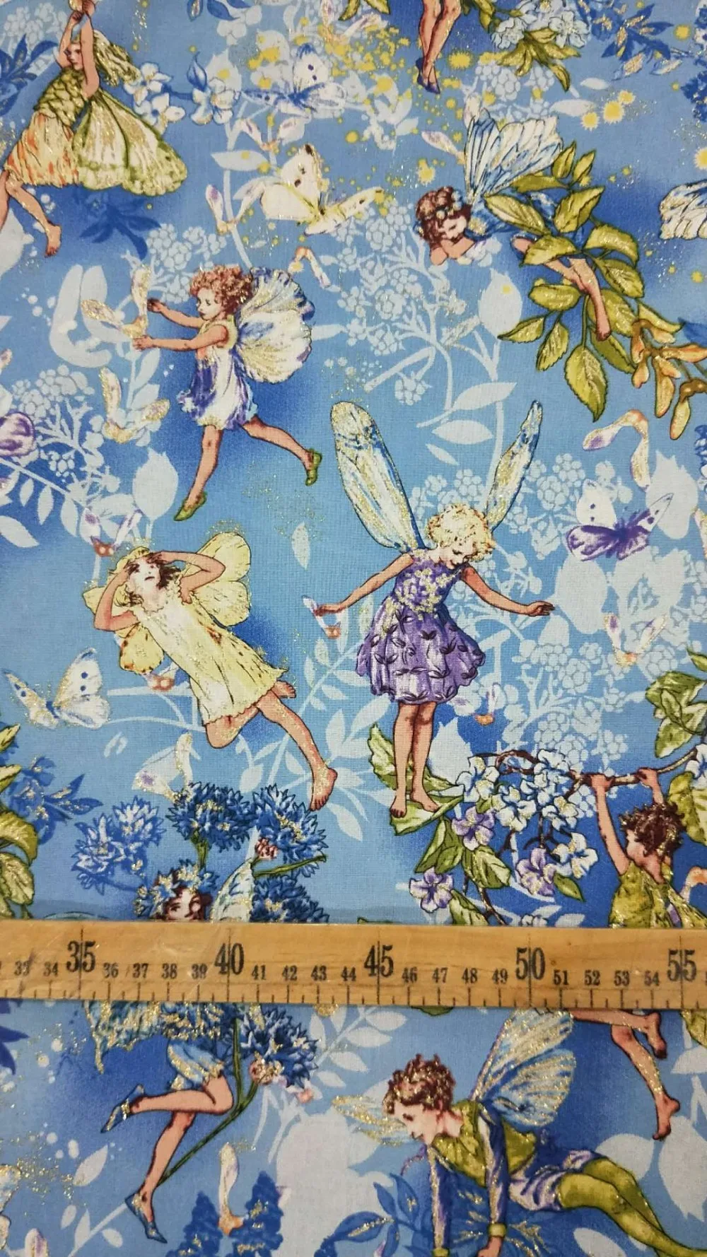 50*110 см блестящие цветочные феи Бабочки Фея хлопчатобумажная ткань для шитья материал "сделай сам" Hometextile пэчворк