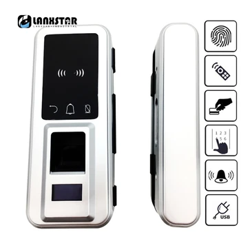 

None Open Hole Glass Door Fingerprint Lock Office Door Intelligent Fingerprint Lock Steel Electronic Smart Card Password Locks