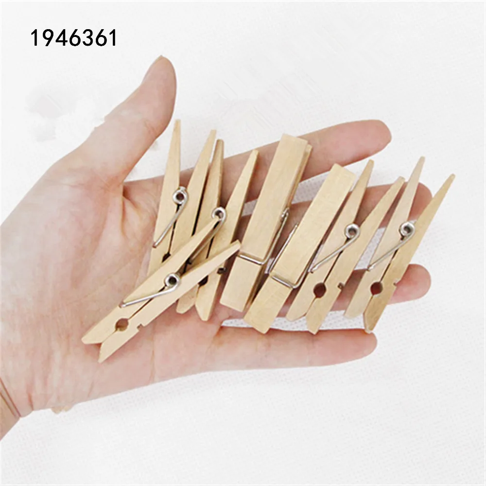 50/100/200pcs Clips Wood Photo Album Clamp DIY Picture Mini Clothespin Home  Laundry Clothes Pin