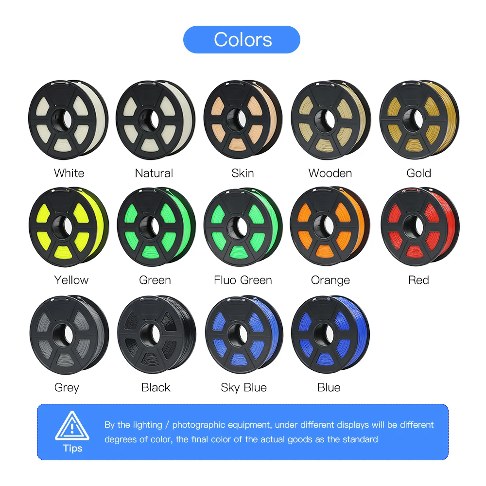 ANYCUBIC ABS печатный материал 1,75 мм 1 кг пластиковые резиновые расходные материалы материал цвета на выбор 395 м для FDM 3d принтер