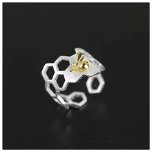 Lotus Fun Exclusive New Arrival Handmade Jewelry Unique Creative Special Honeycomb Women Ring Real 925 Sterling