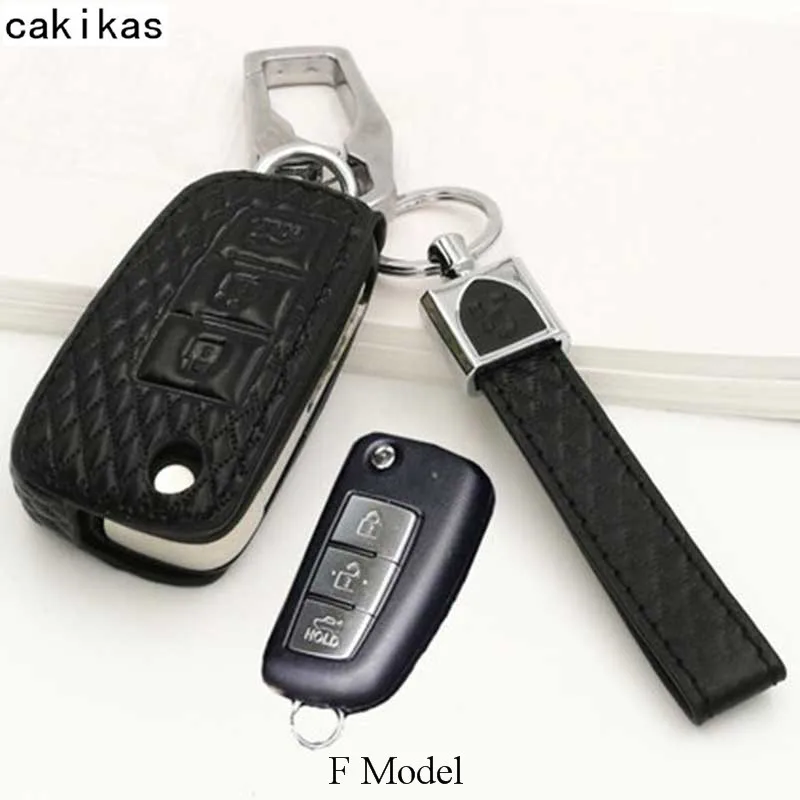 Чехол для ключей автомобиля из натуральной кожи для Nissan Infiniti EX FX G25 G37 FX35 EX25 EX35 FX37 EX37 Q60 QX50 Интеллектуальный брелок - Название цвета: F Model Black