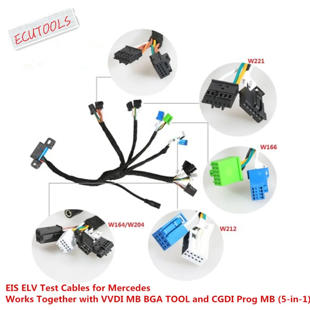 

EIS ELV Test Cables for Mercedes Works Together with VVDI MB BGA TOOL and CGDI Prog MB (5-in-1)