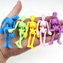 2019 novo 10 peça novidade engraçado anti-stress esqueleto brinquedos crianças festa favores suprimentos espremer alívio do estresse brinquedo do miúdo presente