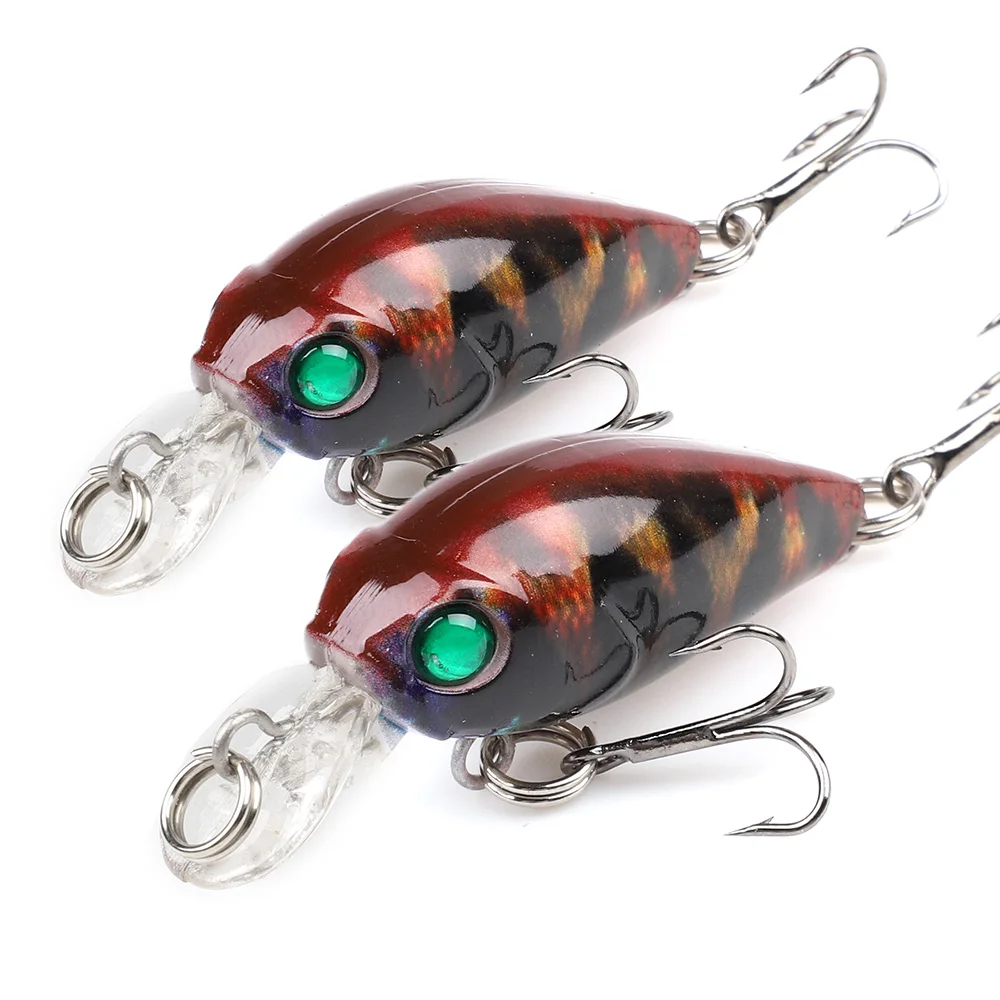 DONQL 2pcs/lot Painted Crankbaits Minnow Fishing Lures 4.7cm 4g Wobblers For Trolling Artificial Hard Swim Bait Fishing Tackle - Цвет: Model 1