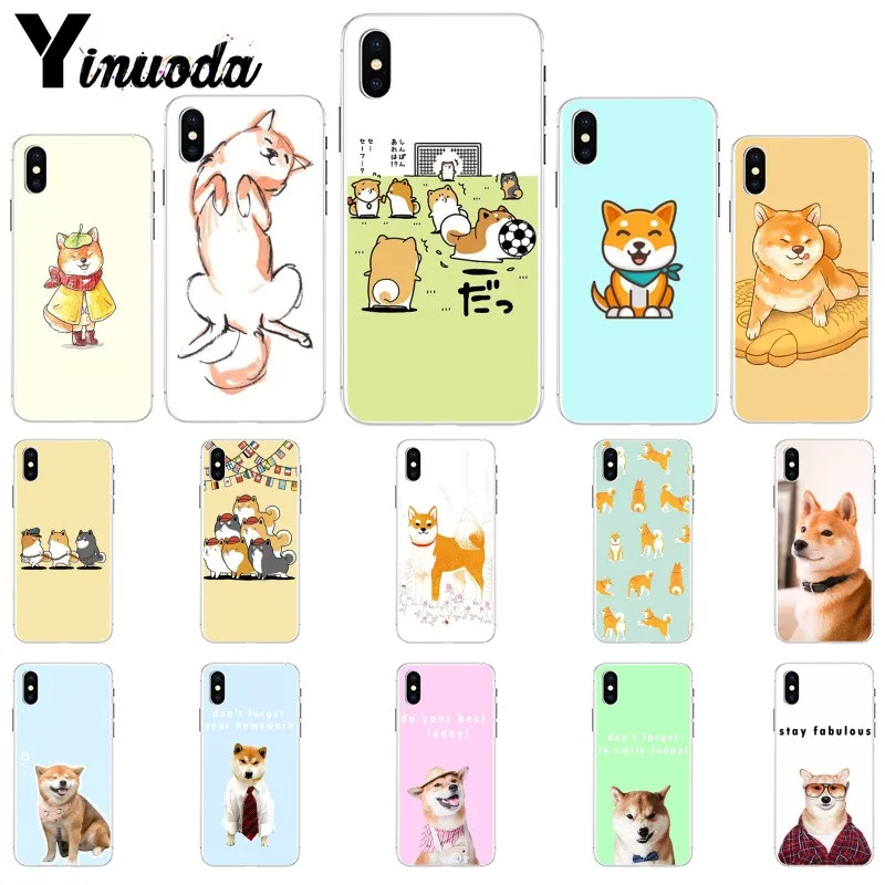 

Yinuoda Animal Shiba Inu TPU Soft Silicone Phone Case Cover for Apple iPhone 8 7 6 6S Plus X XS MAX 5 5S SE XR Cellphones