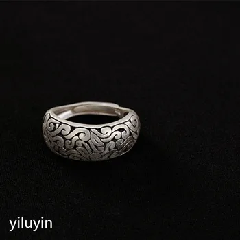 

KJJEAXCMY boutique jewelryar S925 sterling silver, antique, old matte, hollowed out cloud, unique personality, lady opening sil