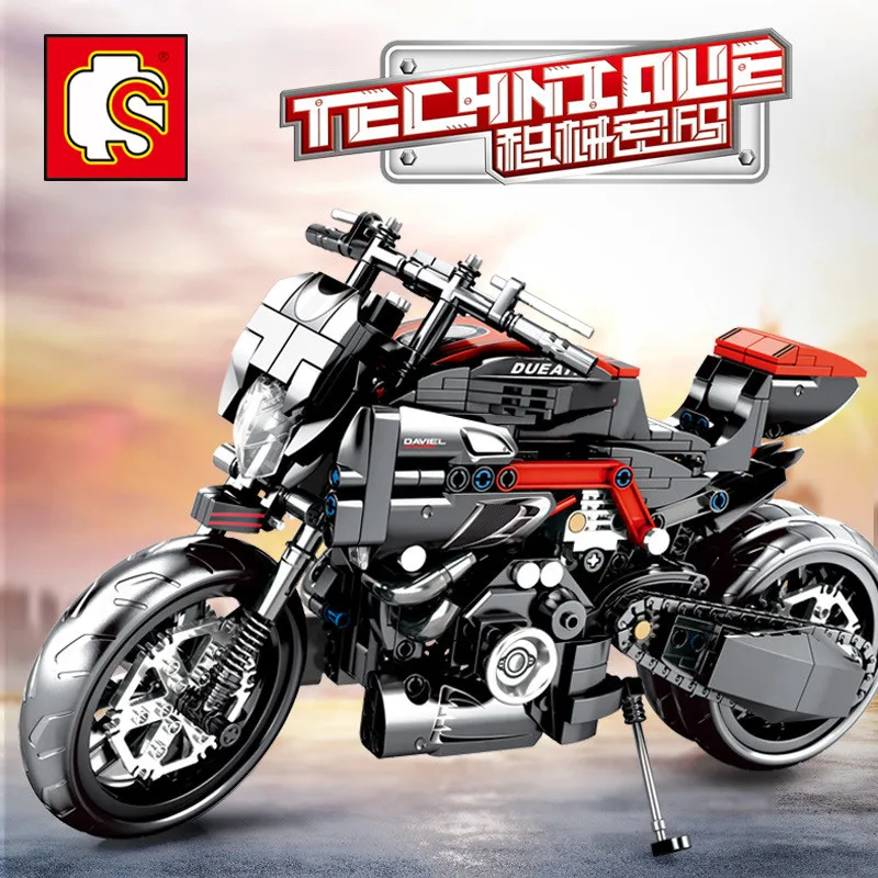 

702PCS Technic Series DUCATI Diavel Motorcycle Building Blocks Set Bricks Model Kids Toys For Children Compatible Legoings