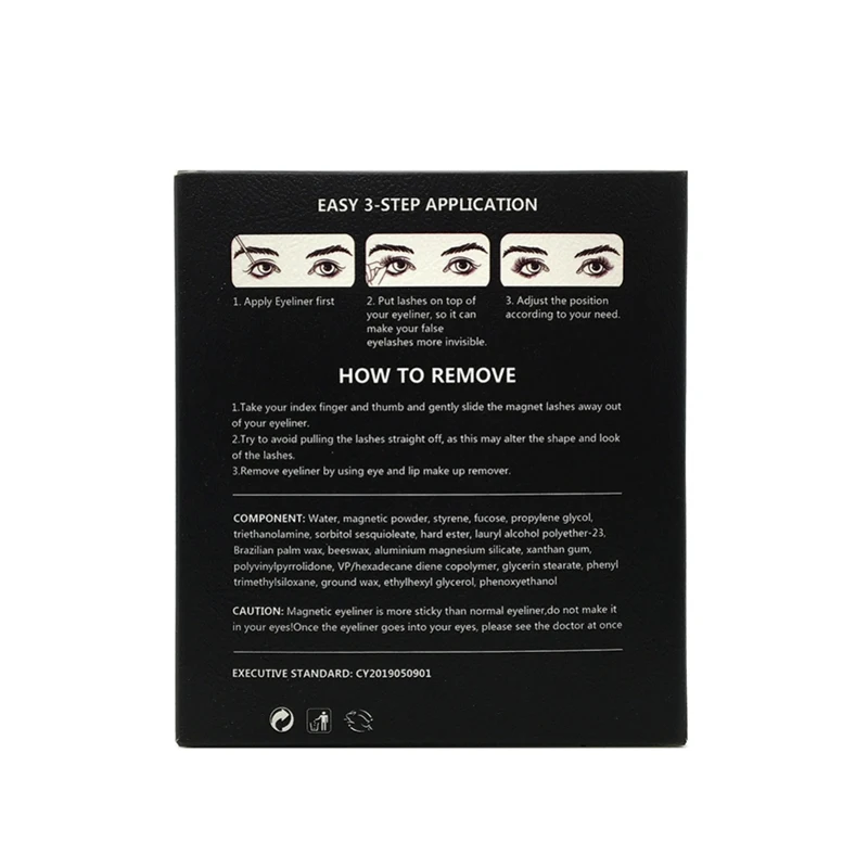 2019 3D Reusable False Eyelashes Magnetic Mascara Waterproof Long Lasting Eyeliner Set Professional Makeup