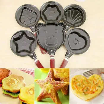 

Cute Shaped Egg Mould Pans Nonstick Stainless Mini Breakfast Egg Frying Pans Cooking Tools Steel Kitchen Accessoories