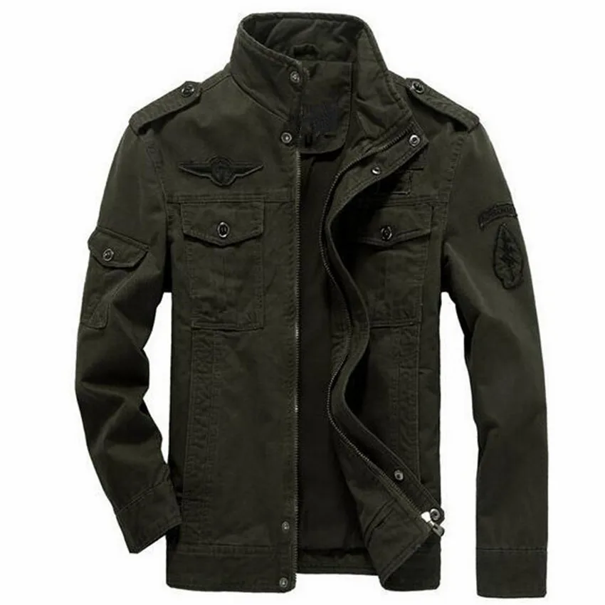 Мужская куртка бомбер хлопковая бежевая Армейская 2018|men coat|bomber jacket men 2016cotton bomber |