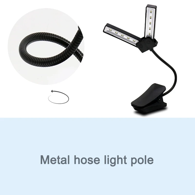 

Table Lamp Rechargeable Foldable LED Eye-care Light with Clip for Reading Student QJ888