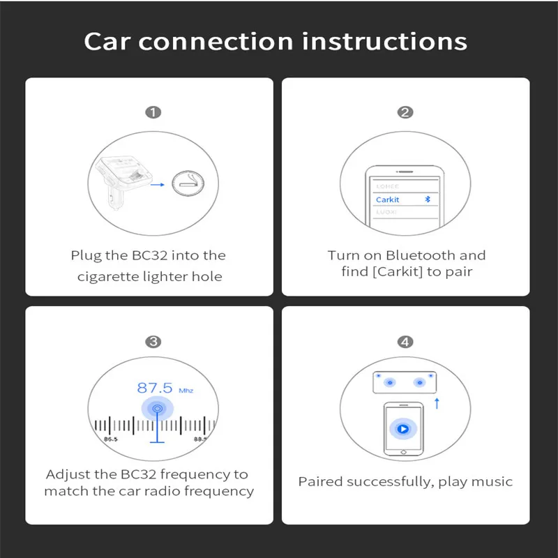 FM передатчик автомобильный беспроводной Bluetooth MP3 плеер Hands free двойной USB поддержка