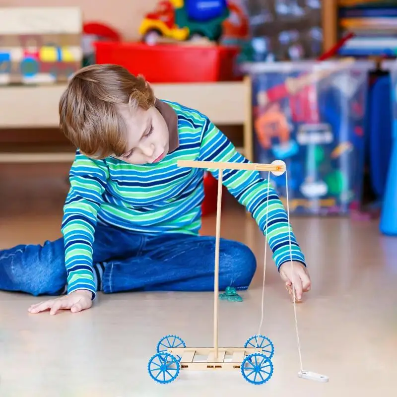 price cut  Gravity Car Model DIY Children Toy Education Science Experiment Wood Board Baby Creative DIY Toys C
