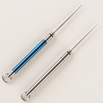 

High Outdoor Titanium Alloy Toothpick Bottle Fruit Fork Camping Tool Toothpick-holder Titanium Toothpick EDC Tool