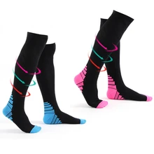 2 пары компрессионные, разной плотности носки Для мужчин женские чулки ноги Поддержка для бега медсестер голени перелет облегчение боли