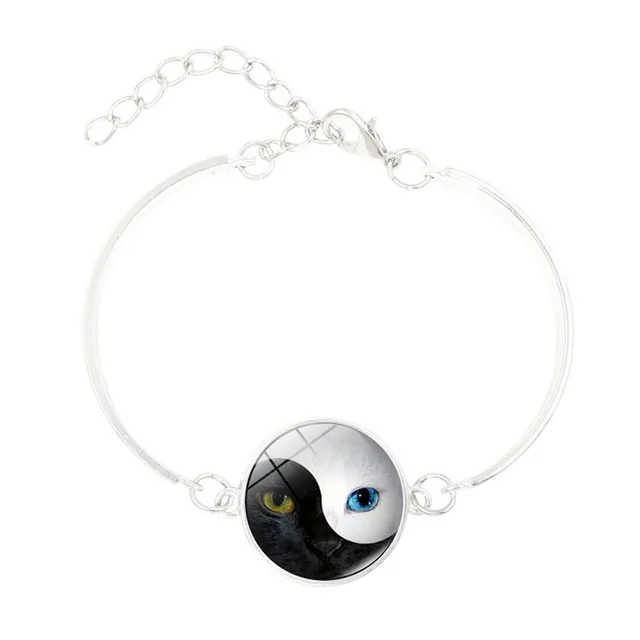 Xushui Xj Fashion Silver Jewelry Tai Chi Yin Yang Cat Charm Bracelet Xushui Xj Fashion Silver Jewelry Tai Chi Yin Yang Cat Charm Bracelet Women Handmade Diy Gl